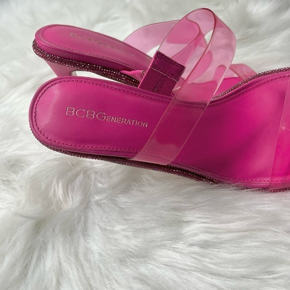 New Women’s BCBGeneration Tenia With Translucent Straps And Rhinestones Size 9.5 - Picture 5 of 6